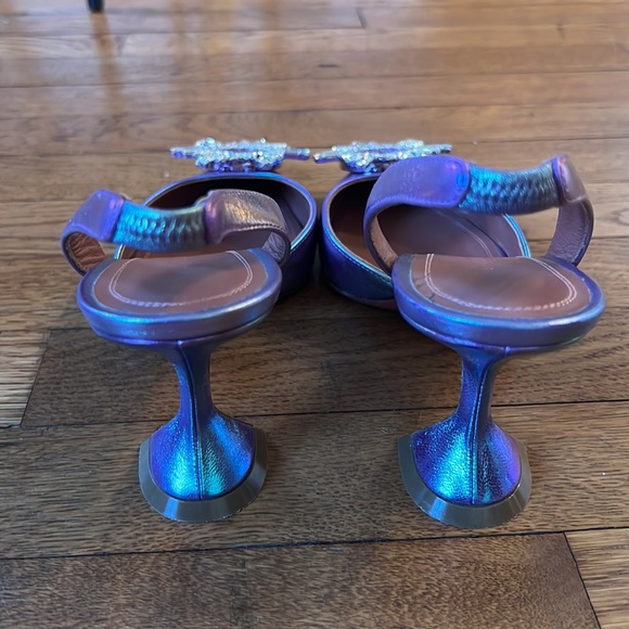 AMINA MUADDI iridescent Begum Leather Slingback Pumps - Picture 3 of 10